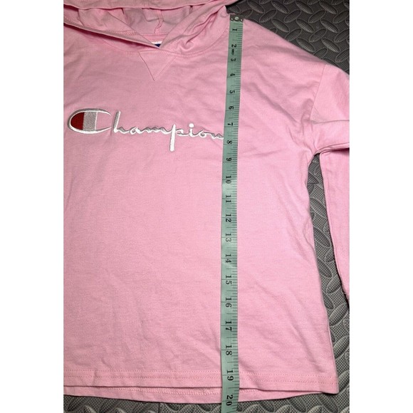 Champion HERITAGE girls pink Long sleeve embroidered cotton Pullover hoodie Sz L - Picture 4 of 11
